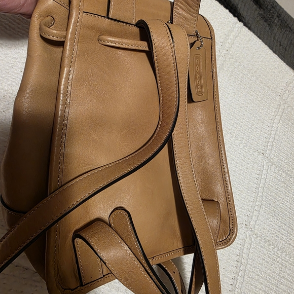 Coach Tan Leather Backpack - Picture 7 of 13